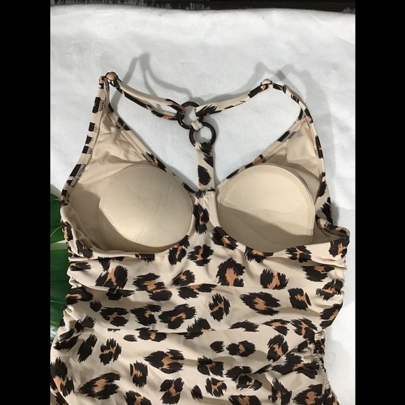 NEW $35 Kona Sol Animal Print‎ Tortoise Ring One Piece Swimsuit [ Medium ] - Picture 9 of 12